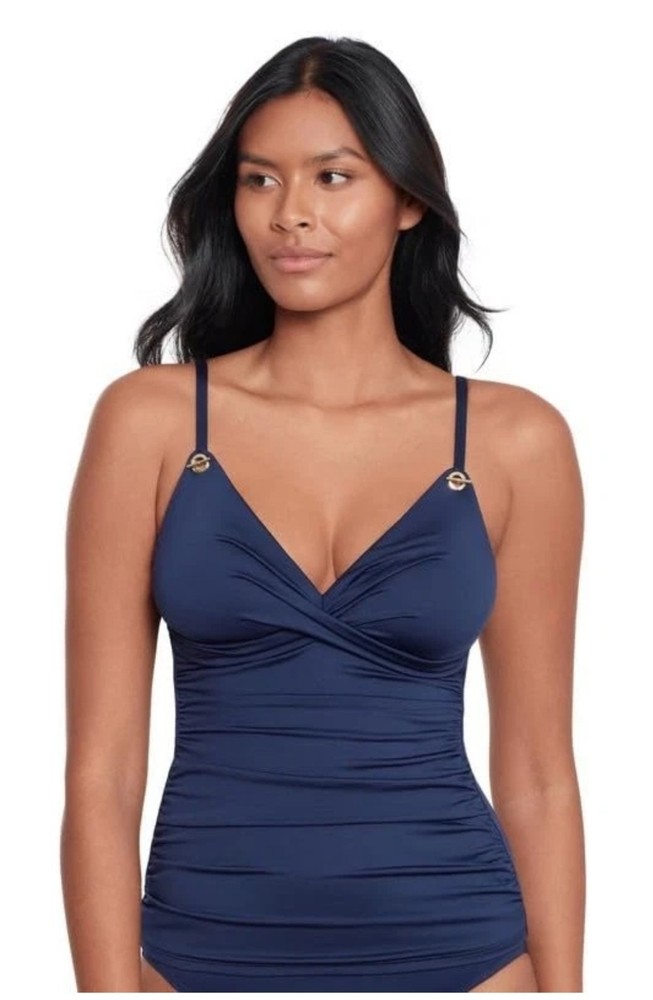 Lauren Ralph Lauren Women's Toggle-Trim Tankini Top Navy New size 10