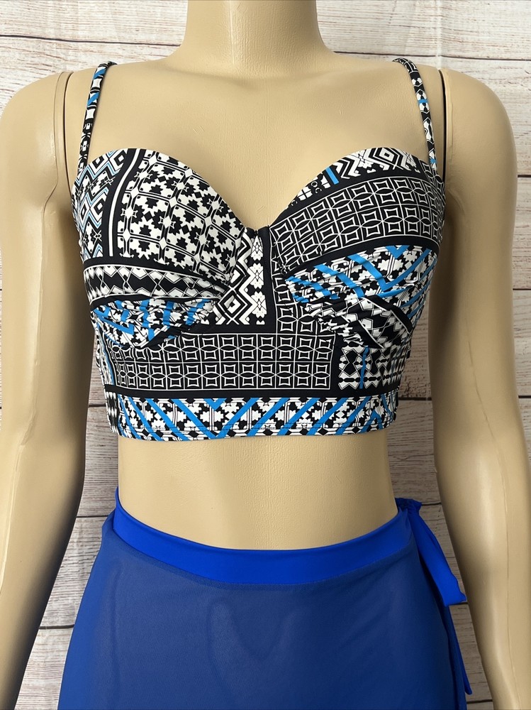 Kenneth Cole Women’s Multicolor Geometric Bikini Top Size S
