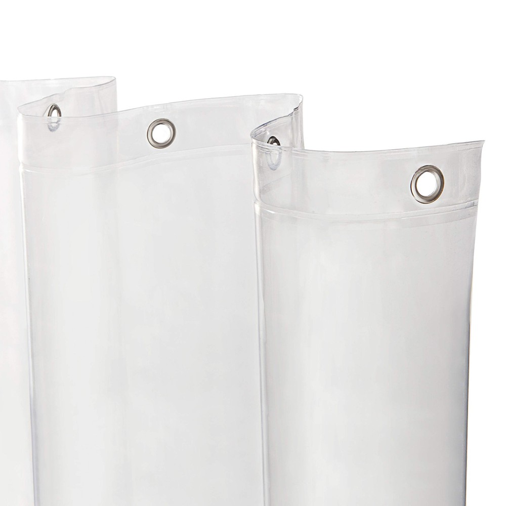 KN61455 Heavyweight 8 Gauge Waterproof PEVA Shower Curtain Liner with Rust-Re...