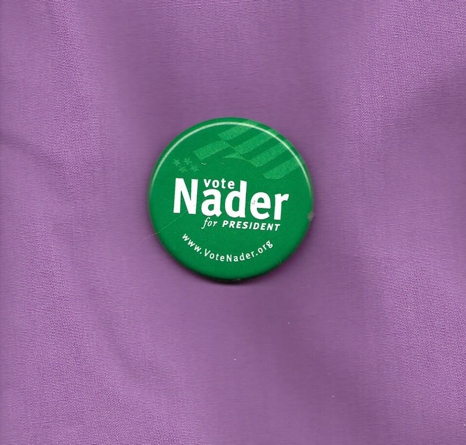 Ralph Nader 2000 Ohio Third Party campaign pin button political-image