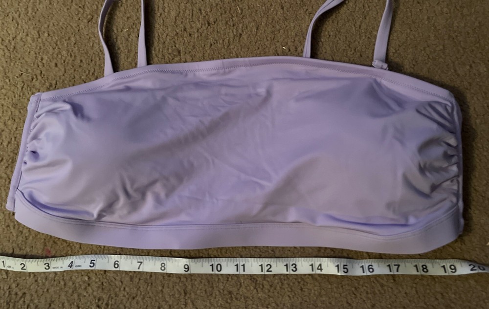 Amazon Essentials swim Top Womens Size 3X  Plus Lavender  UPF 50+ Bandeau NWT