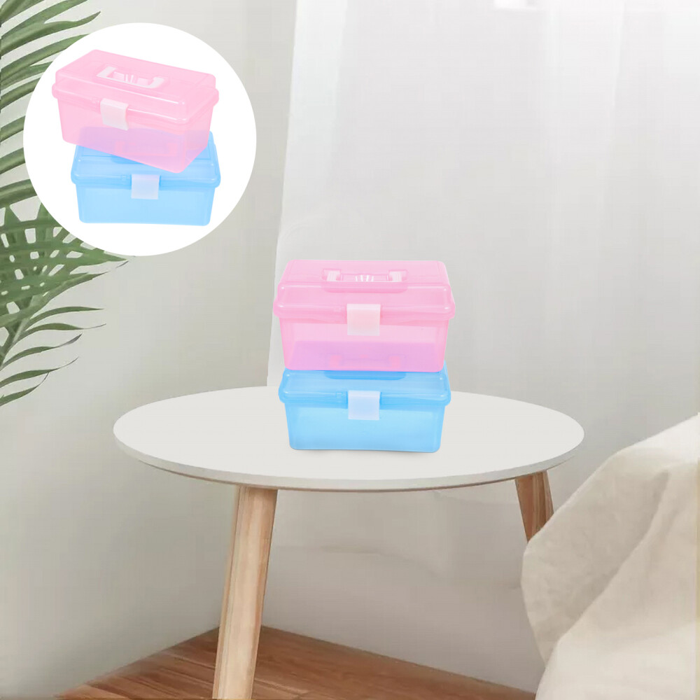 2 Pcs Storage Container Large Capacity Medicine Chest Cabinet Trinket Child