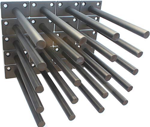 20-Pack 6-Inch Black Steel Floating Shelf Brackets - Heavy Duty Hidden Supports