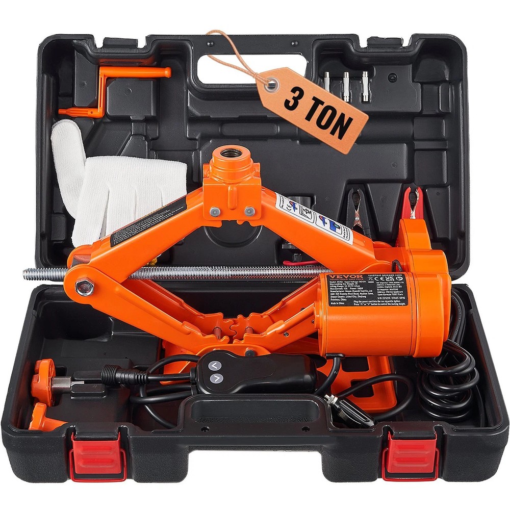 Electric Car Jack, 3 Tons /6600 lbs Scissor Jack, 12V Electric Automatic Jack wi