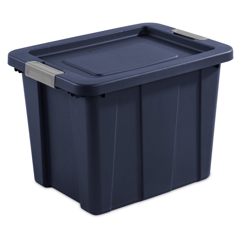 18 Gallon Dark Blue Tuff1 Latching Tote - Durable Plastic Storage Bin with Lid