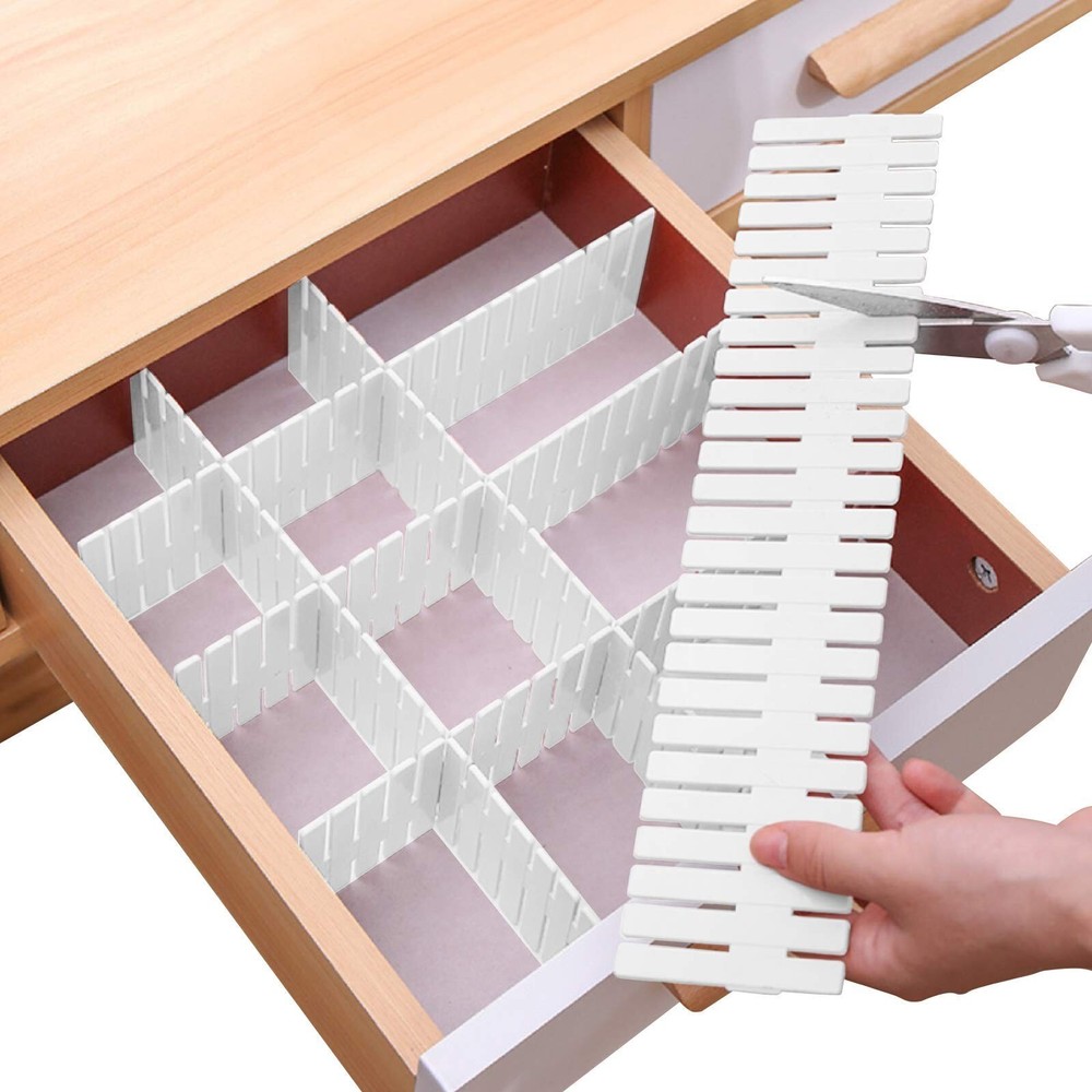 Adjustable Plastic DIY Drawer Divider Organizer for Strong Space Separation  