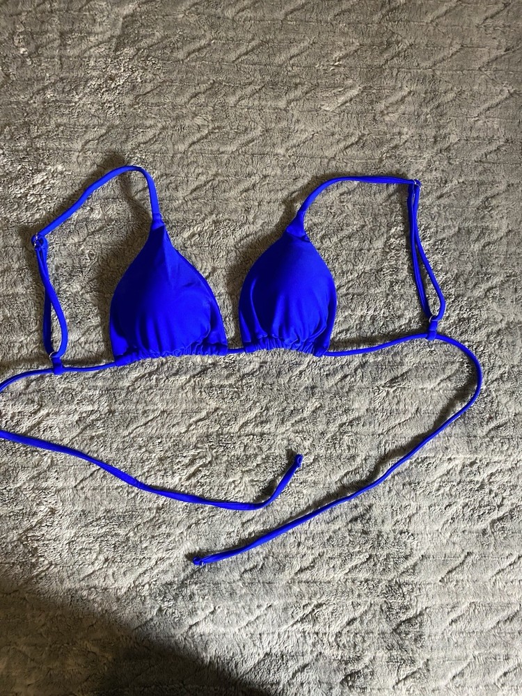 Women’s Size Small Bright Blue Bikini Top with Adjustable Straps Padded Cups
