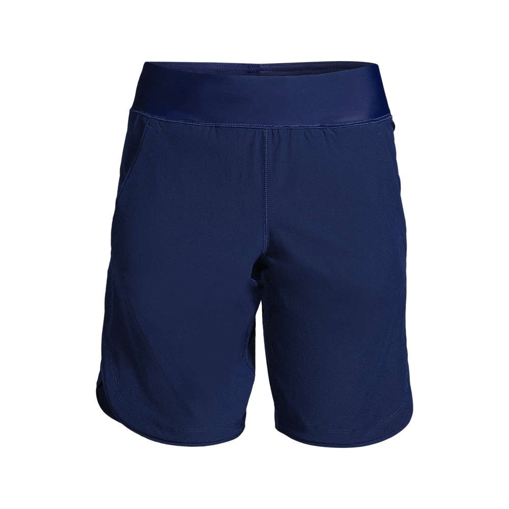 Lands' End Women's 2-18W LONG Deep Sea Navy UPF 50 Board Shorts w/ Panty