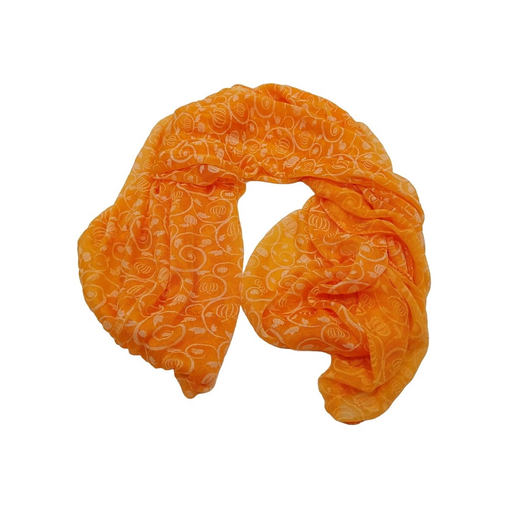Lavello Orange White Sheer Pumpkin Infinity Scarf Nature Mosaic Collection
