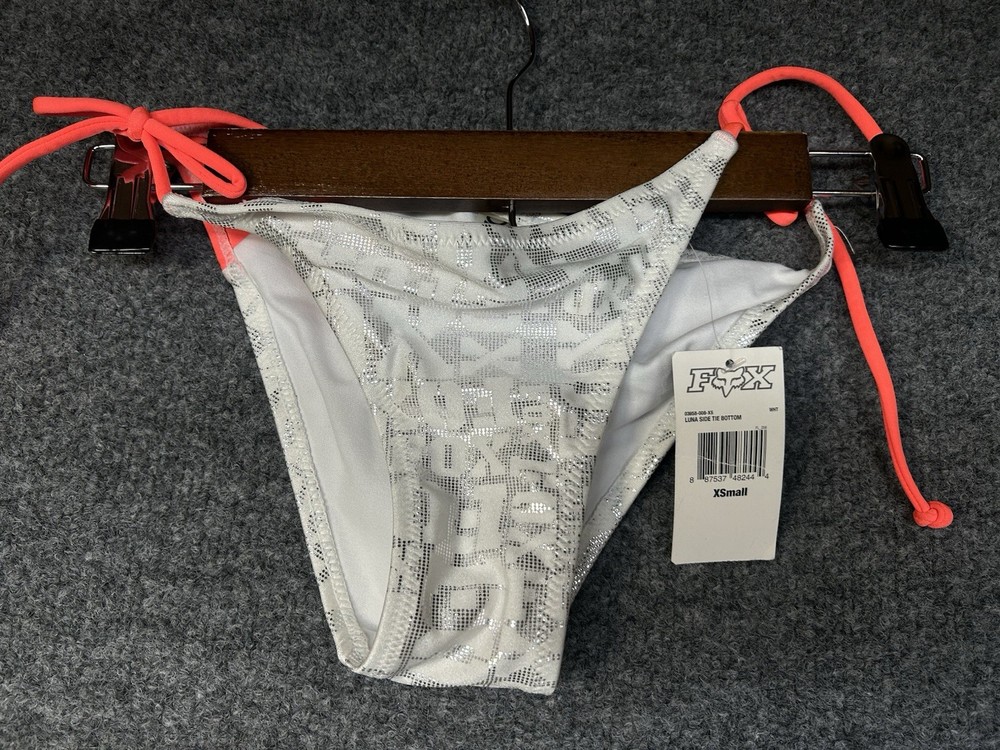 VTG Y2K NWT Fox Racing Luna Women’s XS Metallic Silver String Bikini Bottom ONLY