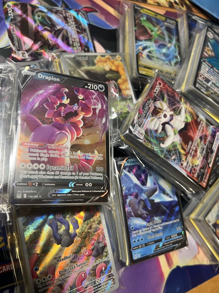 Pokemon Card Lot 200 OFFICIAL NEW TCG Cards + Ultra Rare V VSTAR VMAX GX OR EX