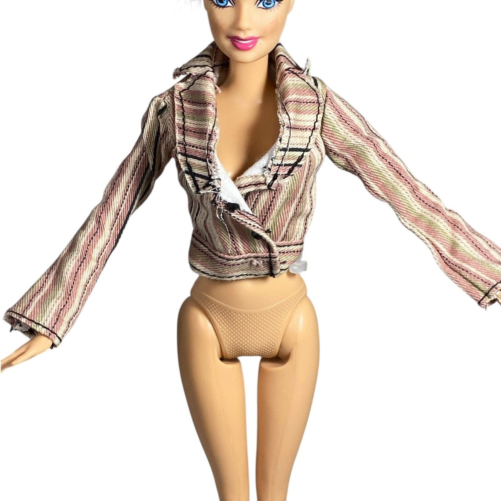 Barbie Plaid Button Suit Jacket Doll