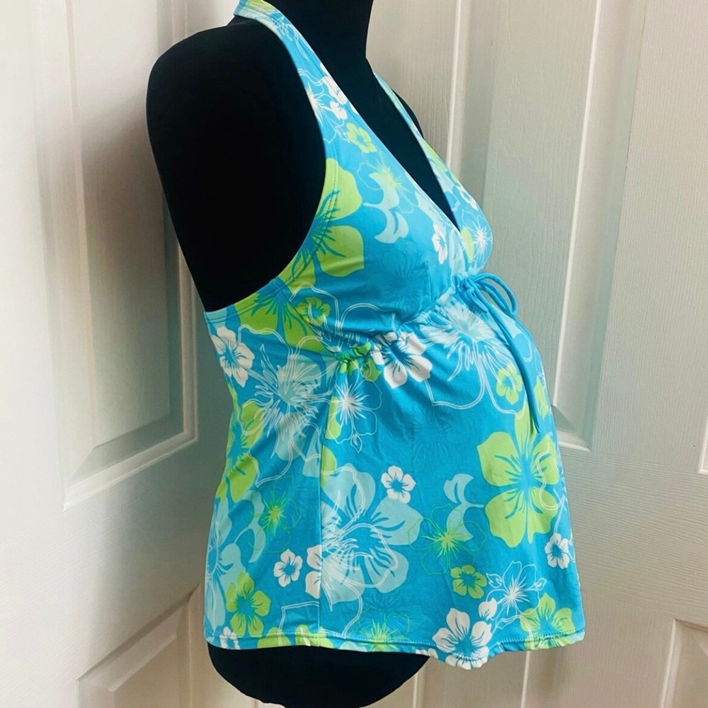 Motherhood Maternity Halter Tankini, Bathing Suit, Swim Top. Size Small