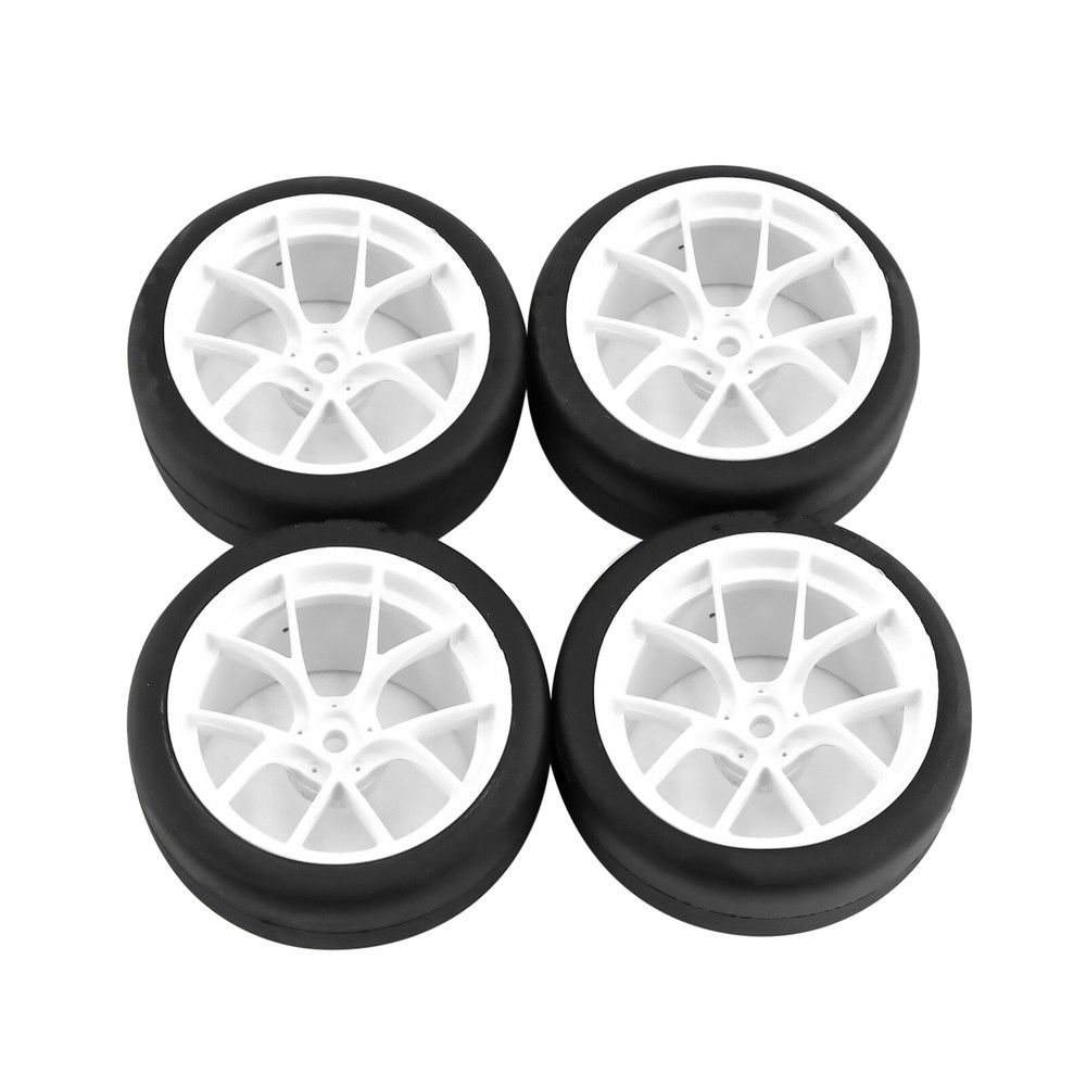 65mm Rubber Tires with 12mm Hex for Tamiya TT01 TT02 XV01 HPI HPS 1/10 RC Cars  