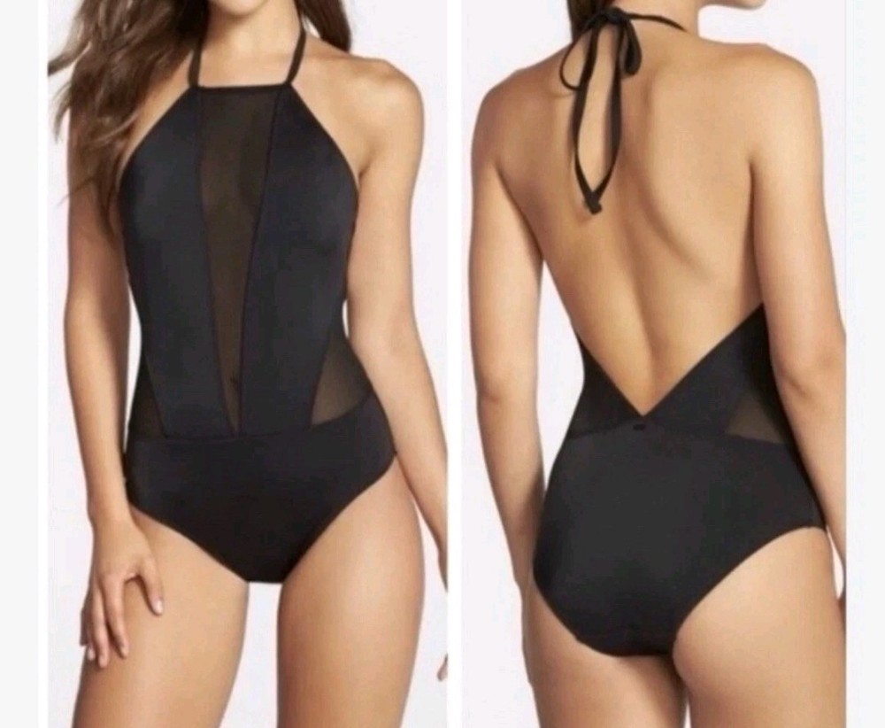 Ted Baker Swim Ted Baker London Halter Mesh One Piece Swimsuit Women's Size 4