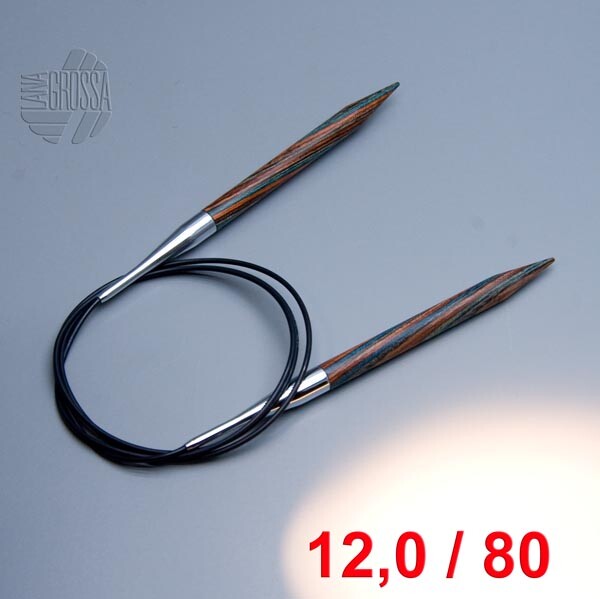 Lana Grossa 80cm Circular Wood Knitting Needles Size 12mm