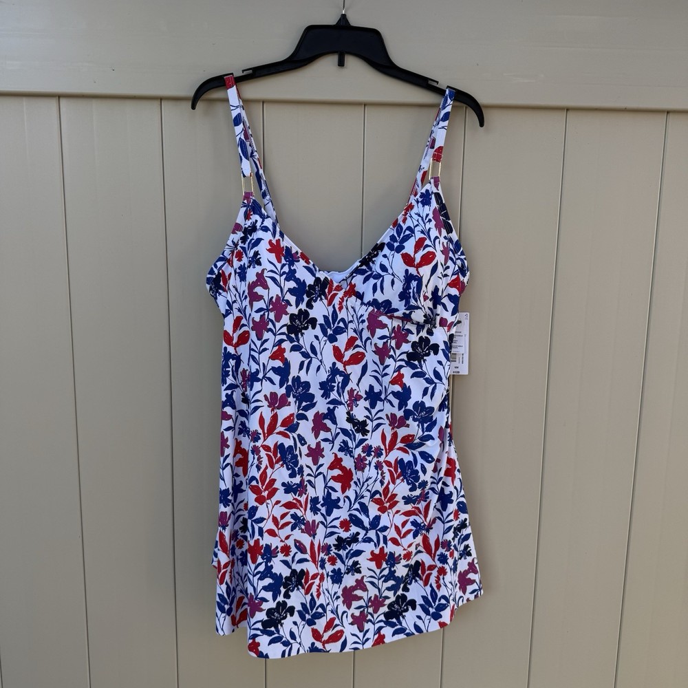 Liz Claiborne Day In The Sun One Piece Swimsuit Swim Dress Size 16W NWT