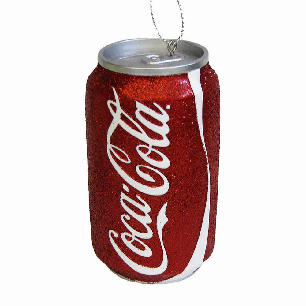 Red Glitter Coke Can Resin Ornament 3.5