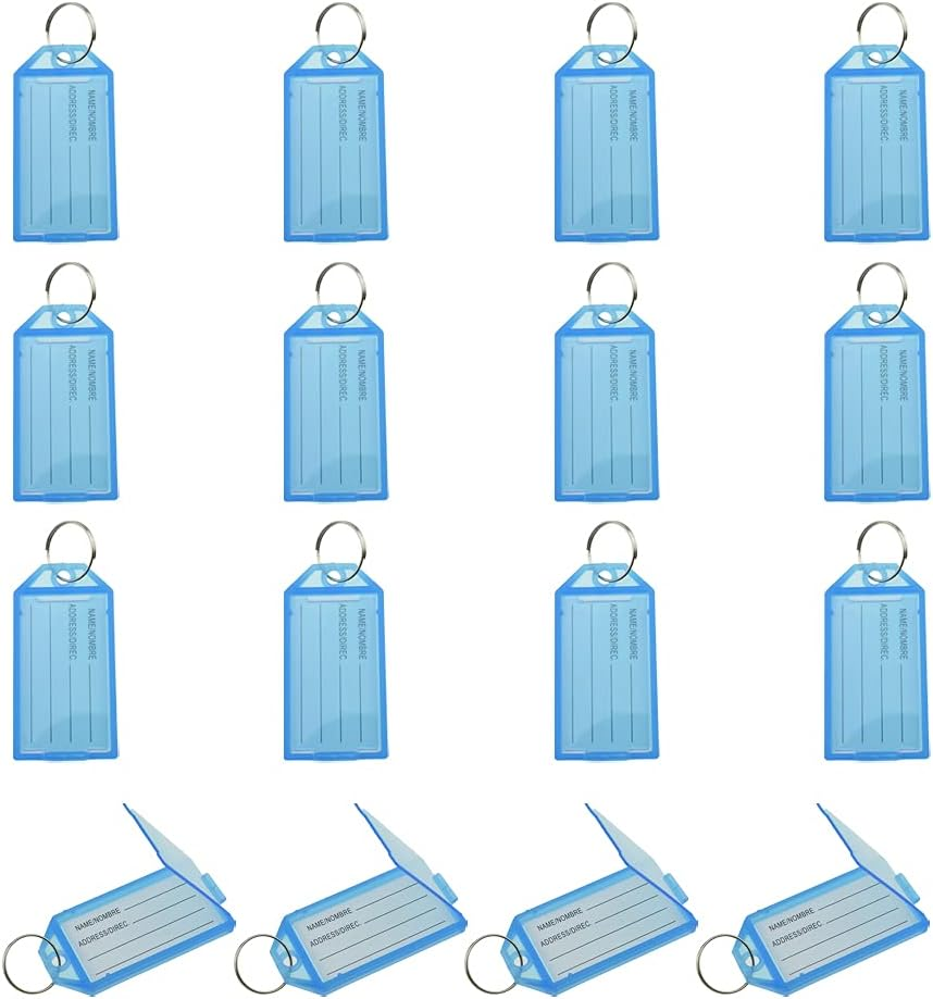 Plastic Key Label Tags with Split Ring Information Card Spare Help Organized Ide