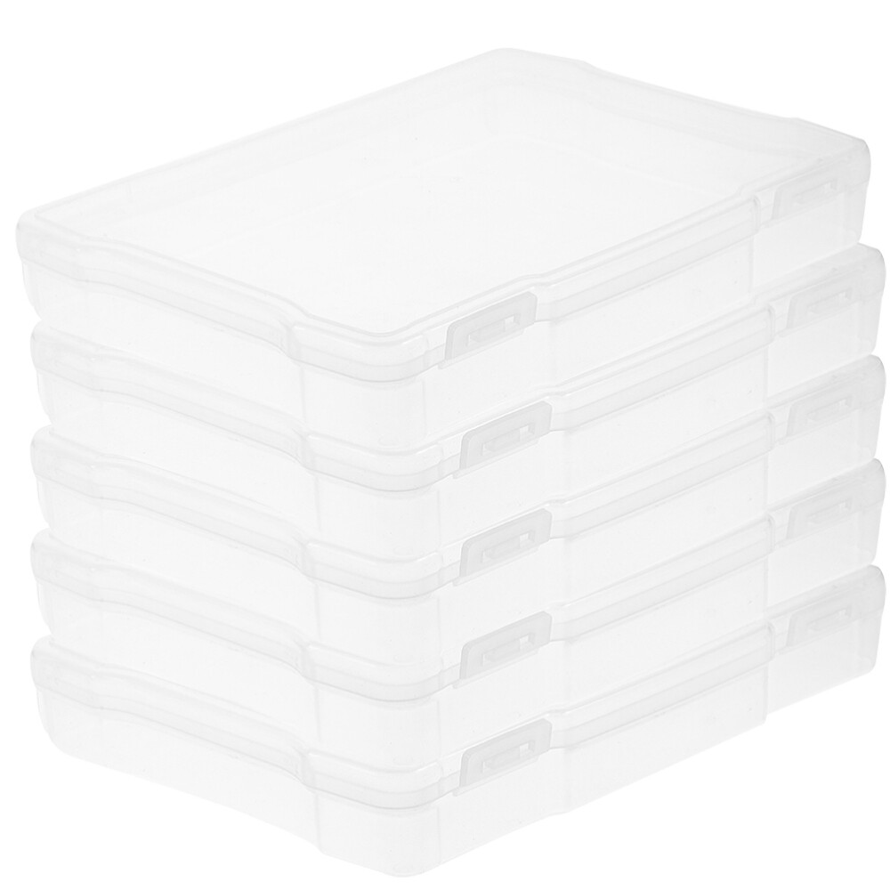 5 Pcs Cards Organizer Storage Bins with Lids Photo Case Moving Boxes Travel
