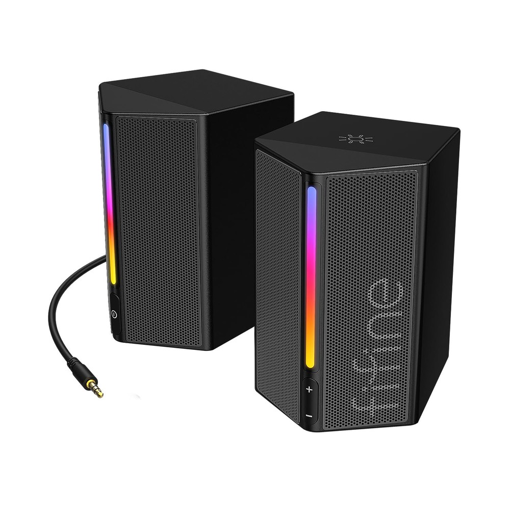 Computer Speakers, Desktop PC Speakers with Volume Control, RGB Gaming Speake...