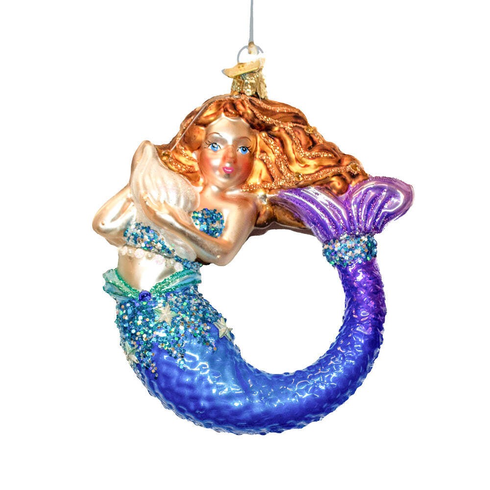 Bellissimo Mermaid Glass Ornament 4.5