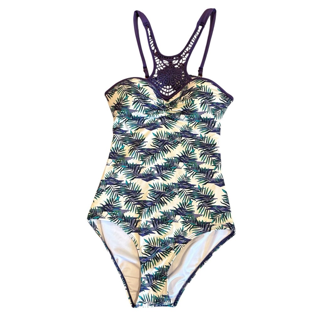 Women's One Piece Swimsuit Size S/M Floral Tropical Print Underwire