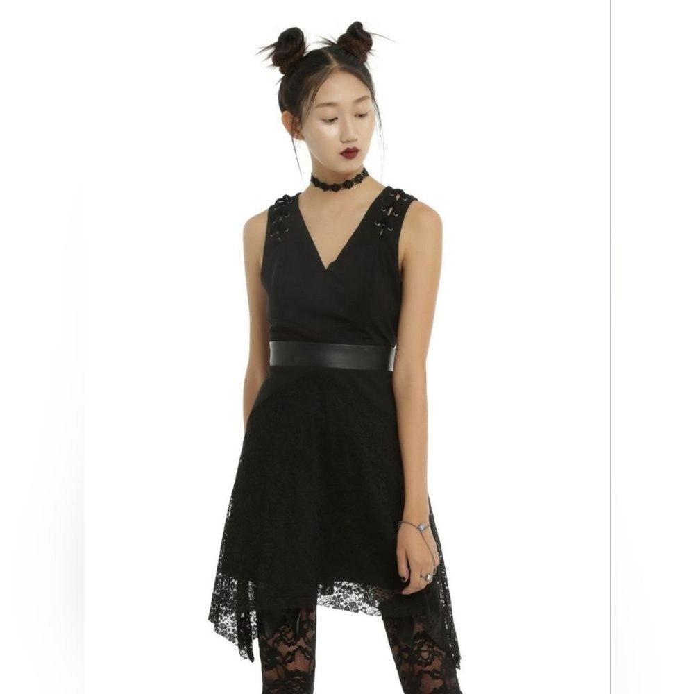 Whimsygoth Black Fairy Sleeveless Lace Dress by Hot Topic-image