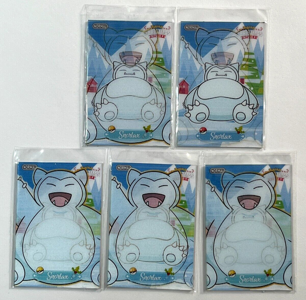 5 CARDS - 2024 POKEMON CHRISTMAS 3D Collectoons #143 SNORLAX Lenticular Peru