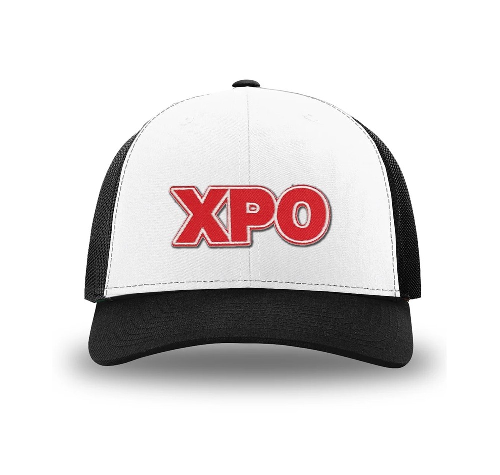 XPO Logistics Snapback Trucker Hat with Custom Letters Patch - White-image