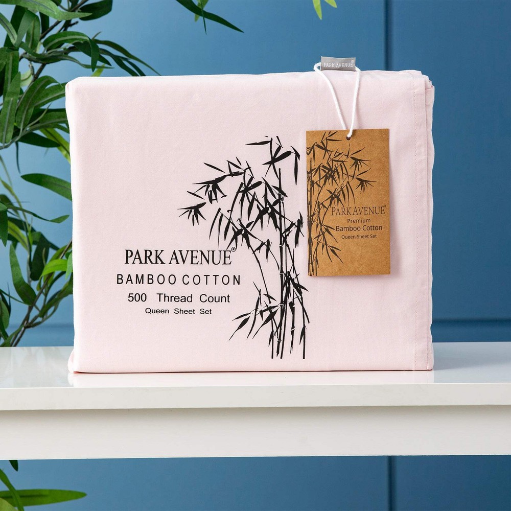 NNEDSZ Bamboo Cotton 500 Thread Count Peach Sheet Sets by Park Avenue King