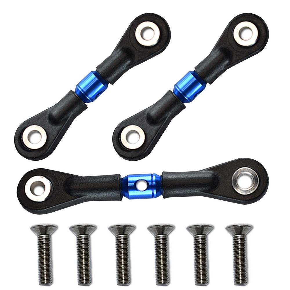 3 Adjustable Aluminum Steering Tie Rods for Tamiya TT-02 TT02T 1/10 RC Car Upgrade