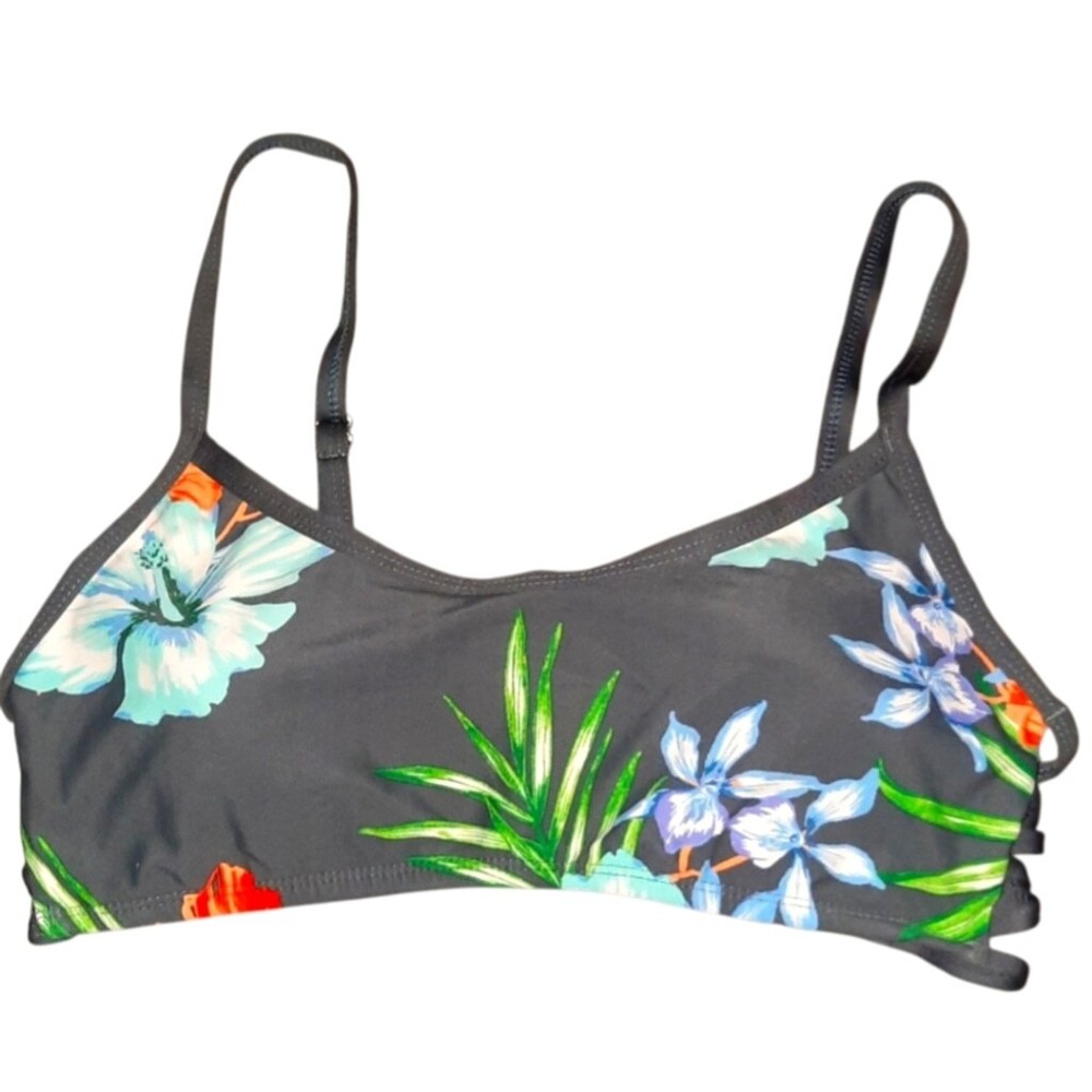 Kona Sol Floral Bikini Top Size Small