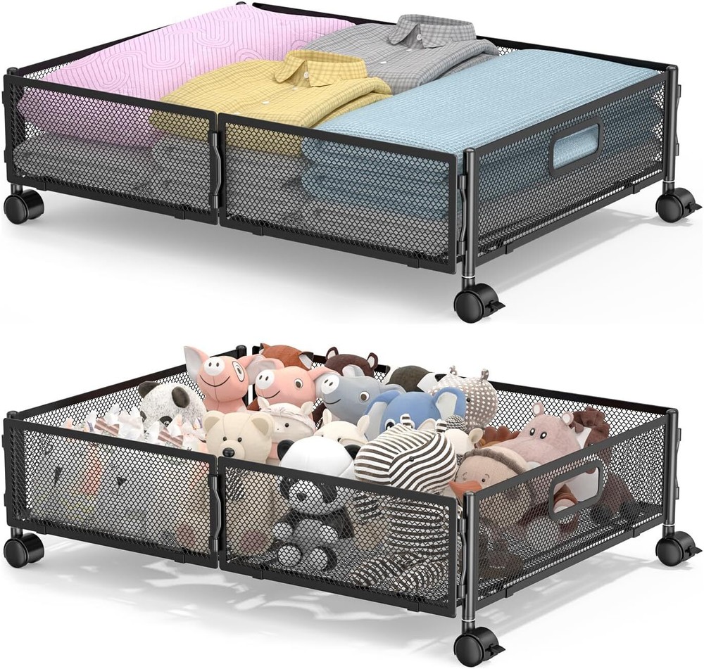 Rolling Under Bed Storage Containers with Wheels for Easy Access and Space Saving