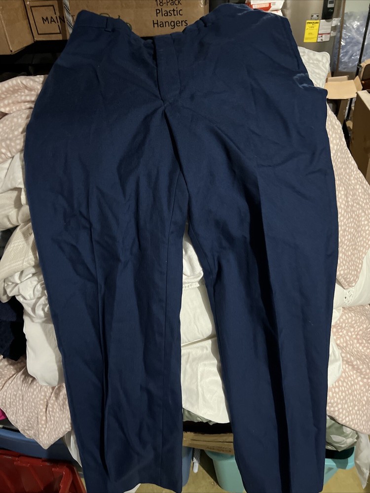 DLA Dress Pants Mens 33R C Navy Blue Dress Blues Excellent Used Condition-image