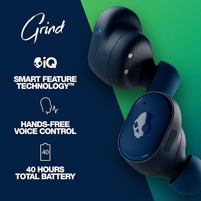 Brand New Skullcandy Grind Wireless In-Ear Headset - Blue/Green Free Shipping