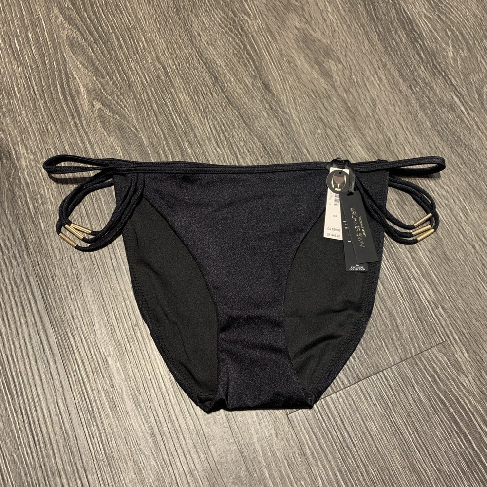 Victoria's Secret Archives Swim Bikini Bottom Black NWT Size S/P - Brand New
