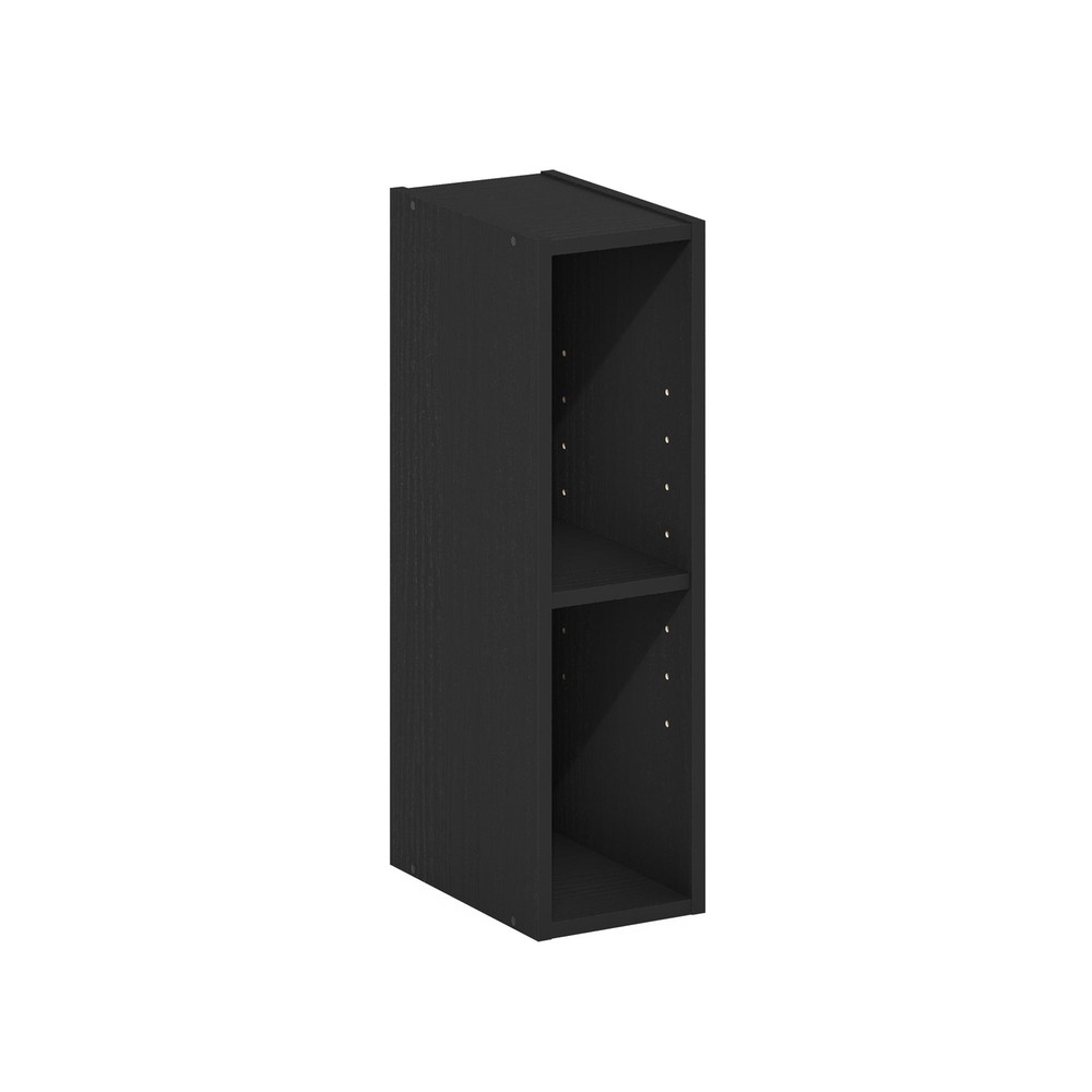 2-Tier Space Saving Storage Shelf Bookcase, 6-Inch Width, Blackwood