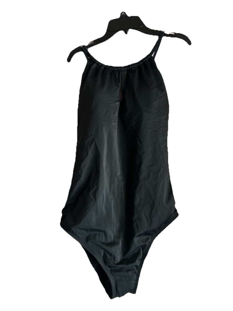 Time & Tru Women’s One Piece Black Swim Suit XL (16-18) Adjustable Tie