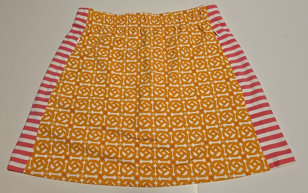 J. McLaughlin Size S Catalina Cloth Skort Pink/Orange Batik Geometric Skirt EUC