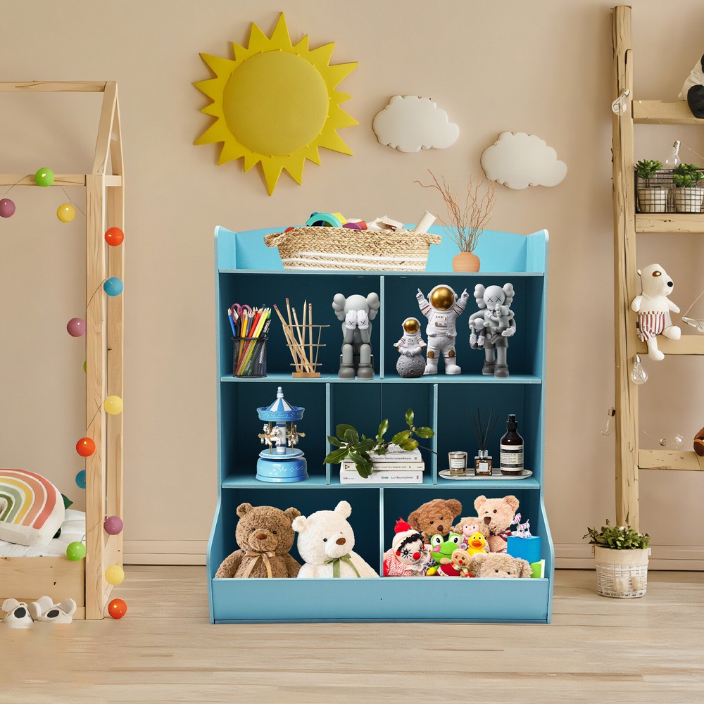 4-Tier Kids Toy Storage Organizer & Bookshelf for Playroom