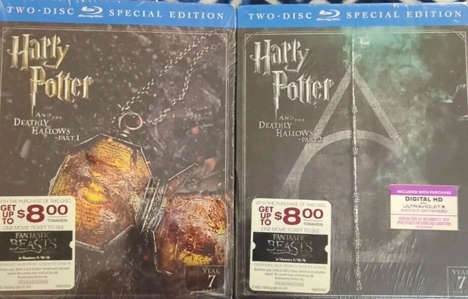 Harry Potter: The Deathly Hallows Prt. 1&2 (Blu-Ray, DVD Set)