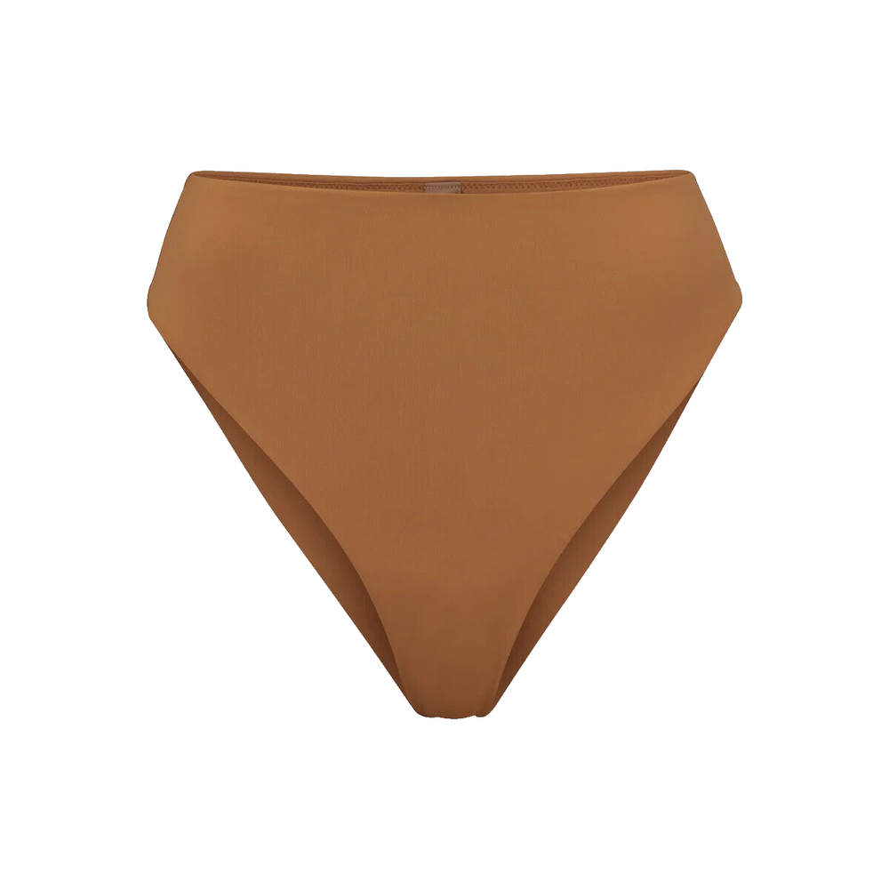 SKIMS SWIM Almond Mid Waist High Leg Bikini Bottom SMALL UK 8-10 US 4-6 BNWT