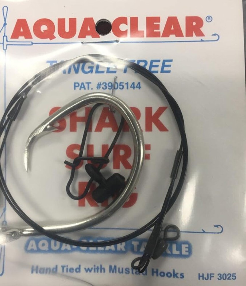 Aqua Clear Shark Surf Rig Lure with Fish Finder and 100-Pound Double Crimped Lea