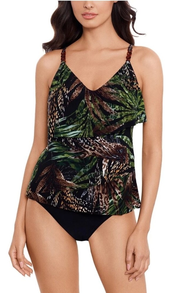 Magicsuit Swimwear Nighthawk Soft Cup Adjustable Tankini Top Black  Multi 16