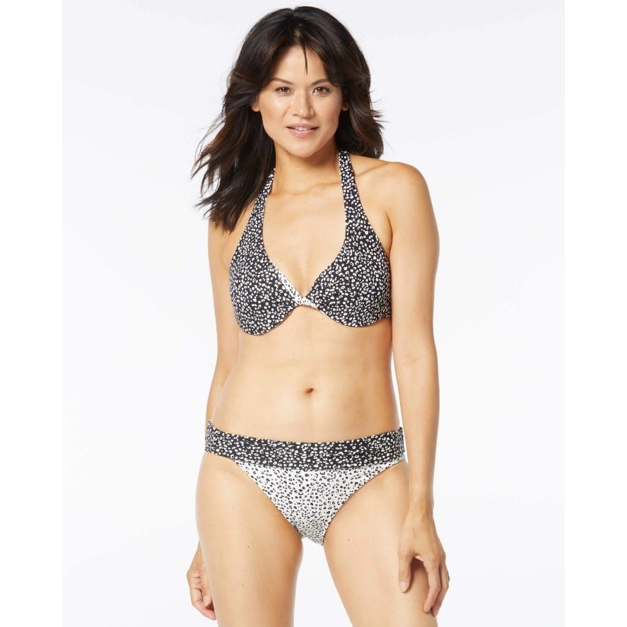 Coco Reef Women Cheetah Reversible Underwire Halter Swim Bikini Top Size 32/34C