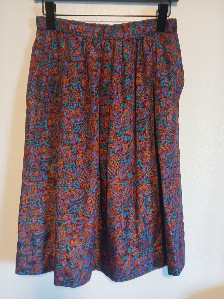 Women’s  Paisley  Midi  Skirt  Size  Small  Boho