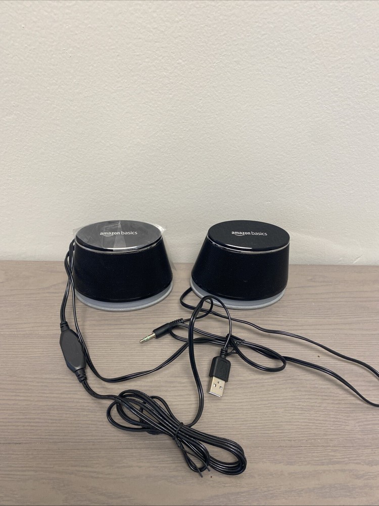 AmazonBasics V620BLACK USB-Powered PC Speakers with Dynamic Sound - Black-image