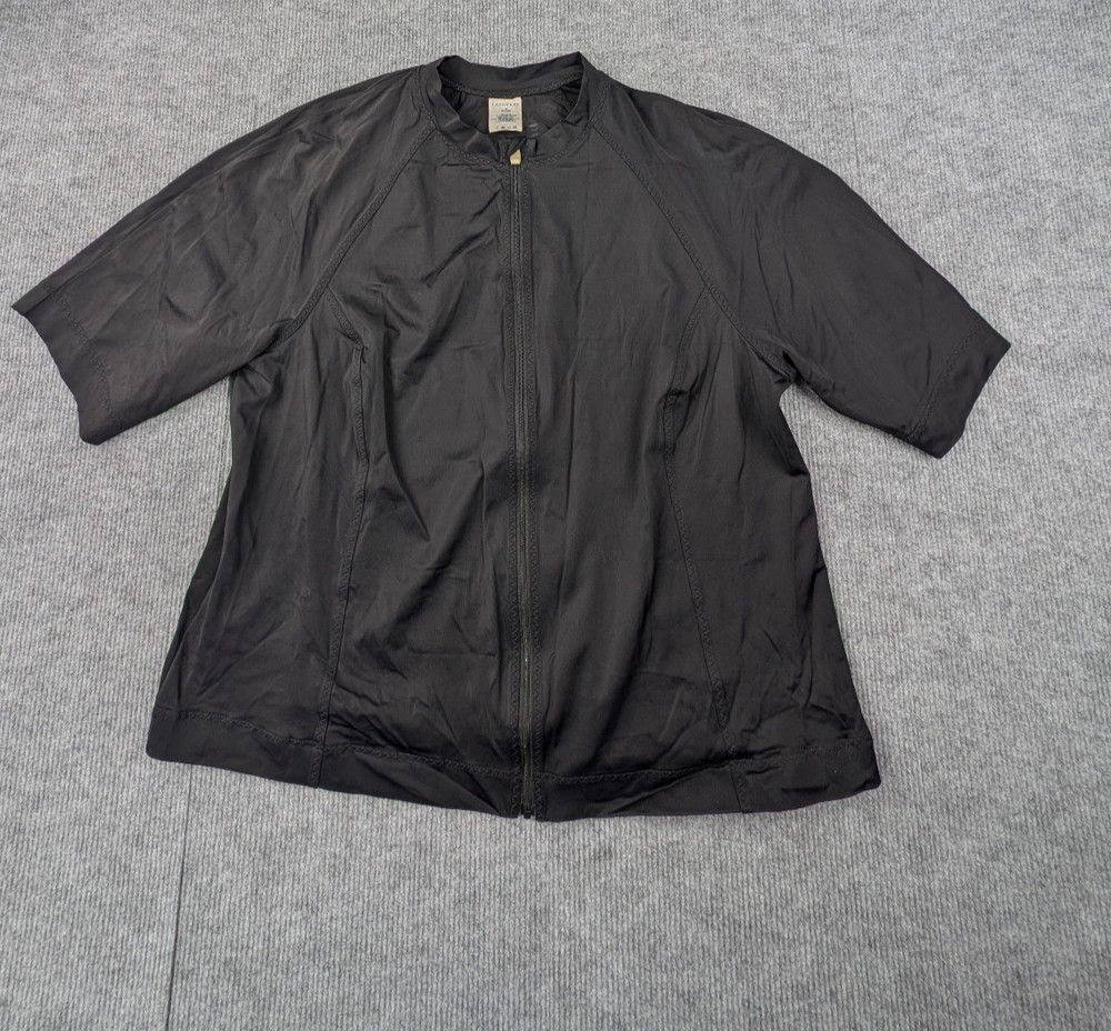 Lands End Rash Guard Womens 1X Black Swim Top Beach Outdoors Lake Coverup Shirt