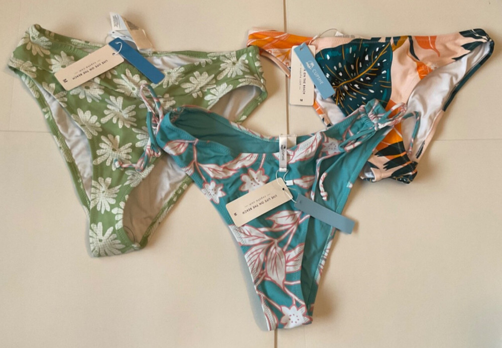 Lot 3 NEW CUPSHE Women’s Bikini Swimsuit Bottoms - Size M Medium - NWT FREE SHIP